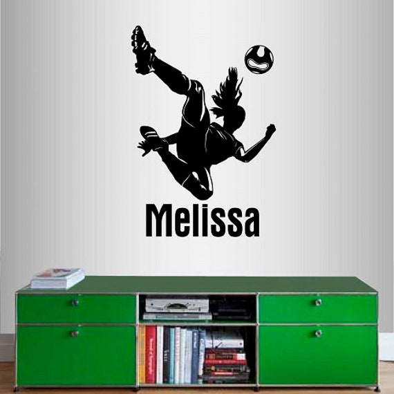 In-Style Decals Wall Vinyl Decal Home Decor Art Sticker Custom Name Girl Woman Player Soccer Sports Girls Room Removable Mural Design 2438 - image 1