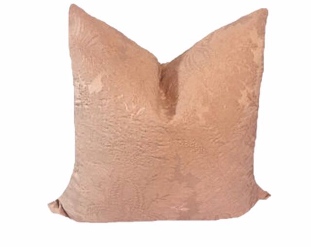Salmon Matelasse Pillow Cover - Kravet Pillow, Custom Pillows, Shell Pink Nuetral Coral Pillow Cover, Lumbar - image 1