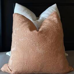 Salmon Matelasse Pillow Cover - Kravet Pillow, Custom Pillows, Shell Pink Nuetral Coral Pillow Cover, Lumbar - thumbnail 2