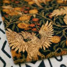 Walter Crane Cockatoo Doormat, Dark Floral Botanical Coir Welcome Mat - thumbnail 3