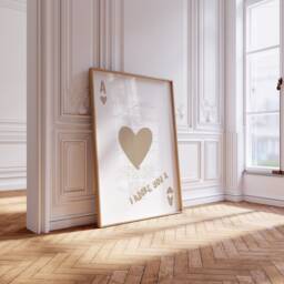 Playing Card Print, Fred Again Adore U Print, You Song Lyrics, Lyric Ace Of Hearts Fred Again U - thumbnail 1