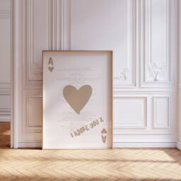 Playing Card Print, Fred Again Adore U Print, You Song Lyrics, Lyric Ace Of Hearts Fred Again U - thumbnail 3