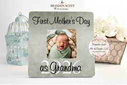 First Mothers Day As Grandma. Gift For Grandma Nana, Picture Frame Grandma, New Time - thumbnail 1