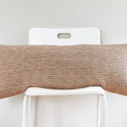Handwoven Lumbar Pillow Cover Vintage Karen Batik, Hemp Fringes - 14x36 - thumbnail 2