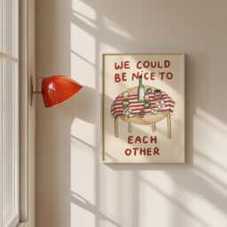 We Could Be Nice To Each Other Lyrics Wall Print - Olivia Dean The Art Of Loving Music Gifts For Girls Wine Lovers - thumbnail 3