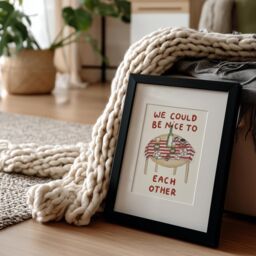 We Could Be Nice To Each Other Lyrics Wall Print - Olivia Dean The Art Of Loving Music Gifts For Girls Wine Lovers - thumbnail 2