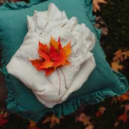 Handmade Ruffled Linen Pillow Sham Farmhouse Style Cover, Christmas Gift For Her - thumbnail 4