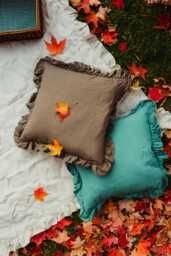 Handmade Ruffled Linen Pillow Sham Farmhouse Style Cover, Christmas Gift For Her