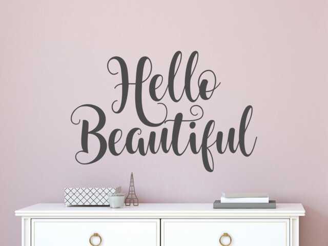 Hello Beautiful Wall Decal - Decor Art Vinyl - image 1