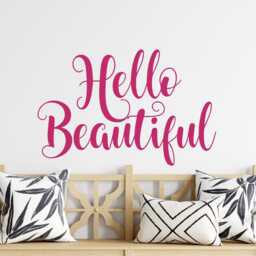 Hello Beautiful Wall Decal - Decor Art Vinyl - thumbnail 3