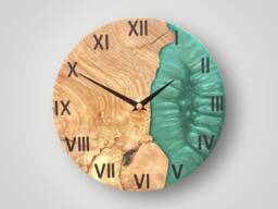 Handmade Epoxy Olive Wood Wall Clock Modern Home Decor