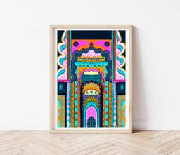 India Doorway Art Print, Colorful Architecture, Travel Decor - thumbnail 1
