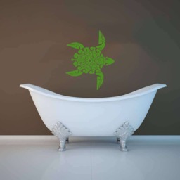 Turtle Sticker, Removable Bathroom Decor, Tribal Turtle Art Wall Vinyl Home Decoration - thumbnail 3