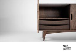 Handmade Mid Century Modern Walnut Credenza - Scandinavian Sideboard