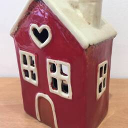 Ceramic Tealight Loveheart House Candle Holder Seaside Home Cosy D??cor - thumbnail 2