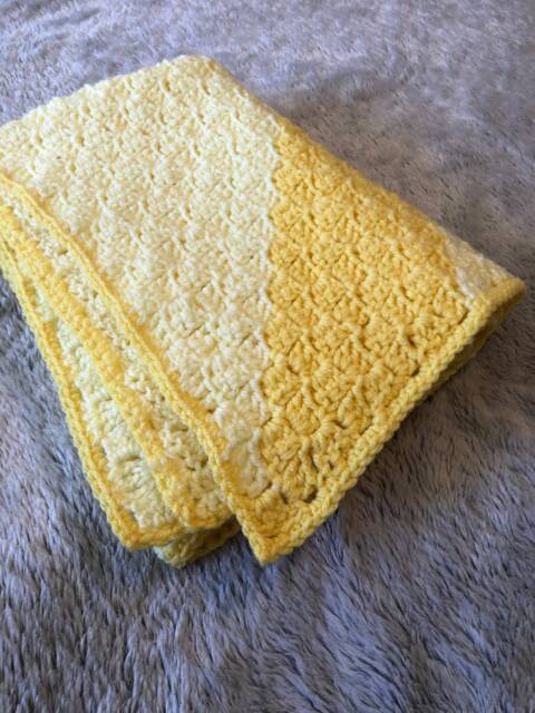 Yellow Multi-Tonal Acrylic Baby Blanket - image 1