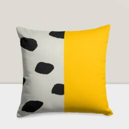 Abstract Cushion Cover, Modern Pillow Case, Yellow Minimalist Decor, Contemporary Lumbar Pillow, Home Accessory, Geometric Living Room Decor - thumbnail 2