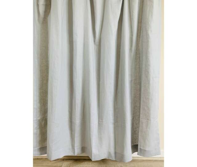 Coin Grey Shower Curtain, Light Gray Natural Linen 72x72, 72x85, 72x94, Or Custom Size, Mildew-Free - image 1