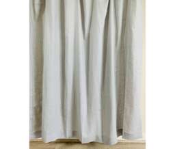 Coin Grey Shower Curtain, Light Gray Natural Linen 72x72, 72x85, 72x94, Or Custom Size, Mildew-Free - thumbnail 1