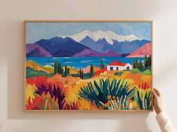 Chile Travel Poster Andes Mountains & Patagonia Art Print - thumbnail 1