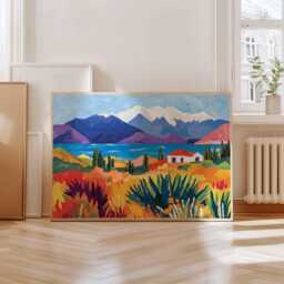 Chile Travel Poster Andes Mountains & Patagonia Art Print - thumbnail 2