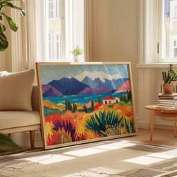Chile Travel Poster Andes Mountains & Patagonia Art Print - thumbnail 3