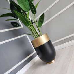 Large Metal Pot, Unique Home, Porch Decor, Office Plant Holder, Elegant Gold Planter, Perfect For Home, Office Decor, Luxury Planter, Indoor - thumbnail 3