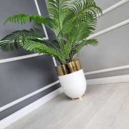 Large Metal Pot, Unique Home, Porch Decor, Office Plant Holder, Elegant Gold Planter, Perfect For Home, Office Decor, Luxury Planter, Indoor - thumbnail 2