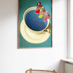 Swimming Pool Wall Art, Futurist Cyberpunk Sci-Fi Retro Modernist Print, Space Poster, Vintage Gift, A1/A2/A3/A4 - thumbnail 3