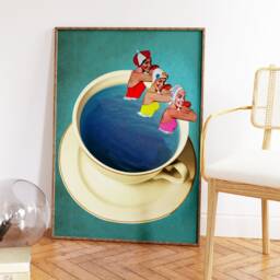 Swimming Pool Wall Art, Futurist Cyberpunk Sci-Fi Retro Modernist Print, Space Poster, Vintage Gift, A1/A2/A3/A4 - thumbnail 2