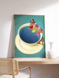 Swimming Pool Wall Art, Futurist Cyberpunk Sci-Fi Retro Modernist Print, Space Poster, Vintage Gift, A1/A2/A3/A4 - thumbnail 1