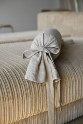 Bolster Cover With Ties/Oeko-Tex Certified Natural Washed Linen Cushion Slipcover Available in Various Colors & Sizes - thumbnail 1
