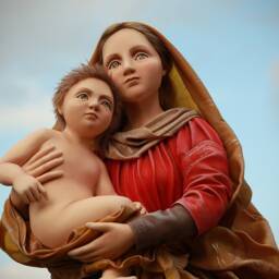 Interior Art Doll Madonna & Child Art Sculpture Ooak Collectible Original Gift Doll Work Objects - thumbnail 3