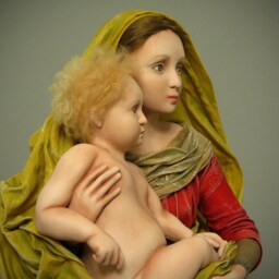 Interior Art Doll Madonna & Child Art Sculpture Ooak Collectible Original Gift Doll Work Objects - thumbnail 4