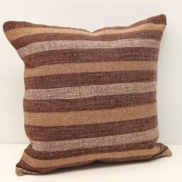 Handmade Kilim Pillow Cover 16x16, Turkish Boho Cushion - thumbnail 2