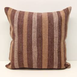 Handmade Kilim Pillow Cover 16x16, Turkish Boho Cushion - thumbnail 1