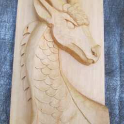 Sale Dragon Carving Sculpture Hand Carved Fantasy Free Shipping Mythical Creature Wall Art Decor Lover's Gift Wood - thumbnail 4