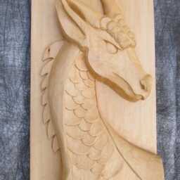 Sale Dragon Carving Sculpture Hand Carved Fantasy Free Shipping Mythical Creature Wall Art Decor Lover's Gift Wood - thumbnail 2