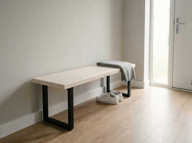 Solid Wooden Dining Bench in White Finish - Handmade Whitewashed Bench, Custom Sizes 80-180cm, Made To Order UK Free Delivery - image 1