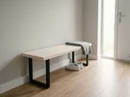 Solid Wooden Dining Bench in White Finish - Handmade Whitewashed Bench, Custom Sizes 80-180cm, Made To Order UK Free Delivery