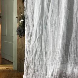 Ruffle Linen Curtain Sisi, Sheer Vintage Style, Shabby Chic Window Panel - thumbnail 2