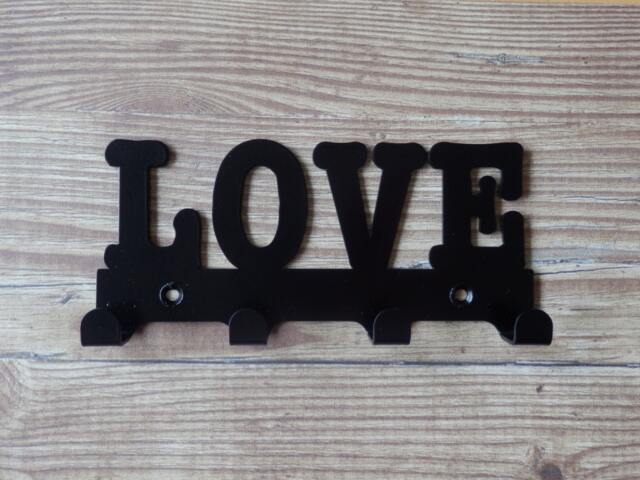 Love Word Silhouette Key Hook Rack - Metal Wall Art - image 1