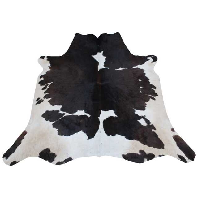 Dark Brown & White Cowhide Rug - Genuine Hair-On Leather - 52x56 Inches - image 1