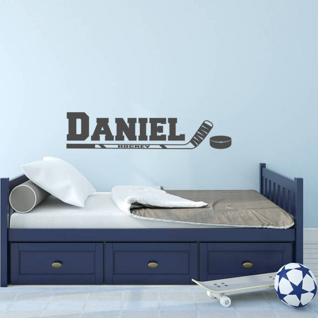 Personalized Hockey Name Wall Decal - Boys Room Decor Ww138 - image 1