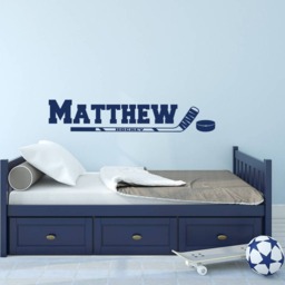 Personalized Hockey Name Wall Decal - Boys Room Decor Ww138 - thumbnail 3