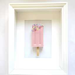 Pink Pop Resin 3D Ice Lolly Wall Art Framed - thumbnail 3