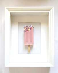 Pink Pop Resin 3D Ice Lolly Wall Art Framed - thumbnail 1