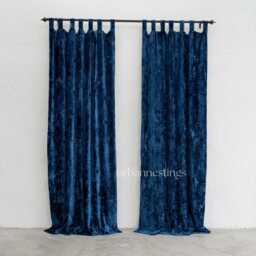 Blue Velvet Curtain Luxury Bohemian Window Living Room Divider High Quality Extra Large - thumbnail 2