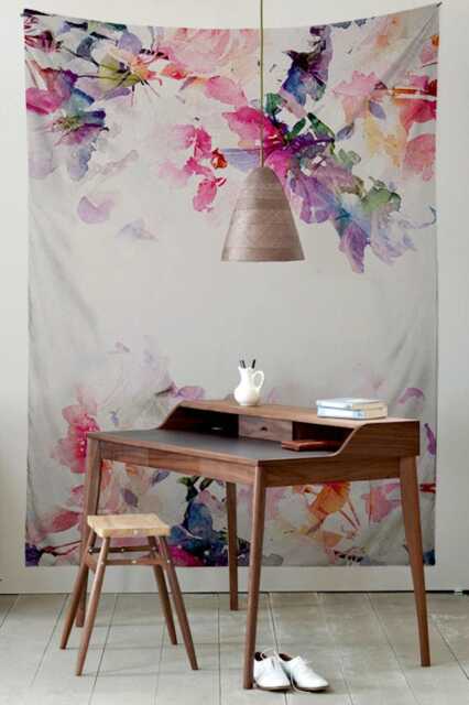 Watercolor Flowers - Wall Tapestry Tapestry Hangings Wanderlust Bohemian Home Decor Dorm T#50 - image 1