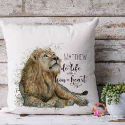 Lion Cushion, Pillow, Gift, Self Care Gift, Gift For Him, Dad, Husband, King Of The Jungle, Motivational Gift - thumbnail 3